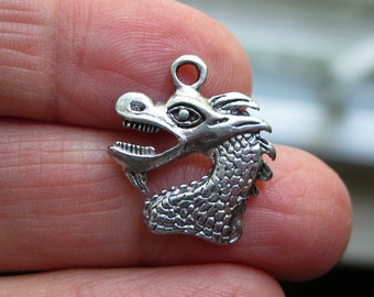 10pcs antique silver color 36x32mm metal Chinese dragon pendant charm handmade jewelry making DIY finding earring necklace drop BM116