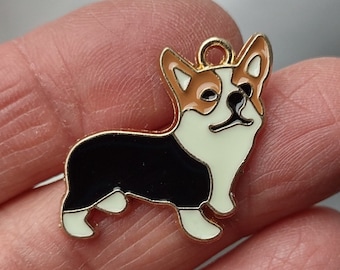 4 Corgi dog charms - C3680