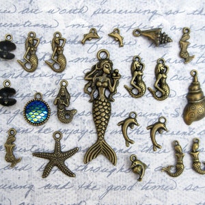 BIG Mermaid Charm Collection in Bronze Tone - C3502