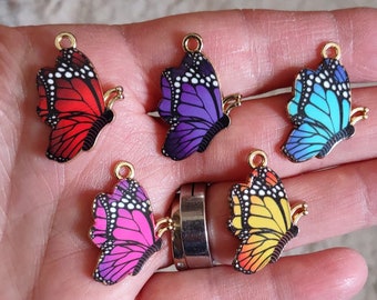 Butterfly Charm Collection Side View enamel - C3921