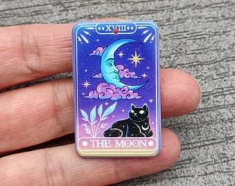 2 The Moon Black Cat Tarot Charm Pendants Charms - C4048