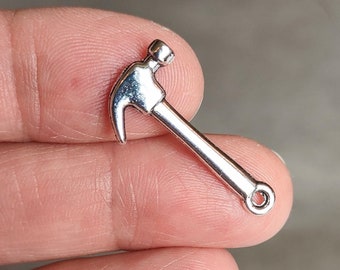 10 Hammer Charms in Silver Tone - C1940