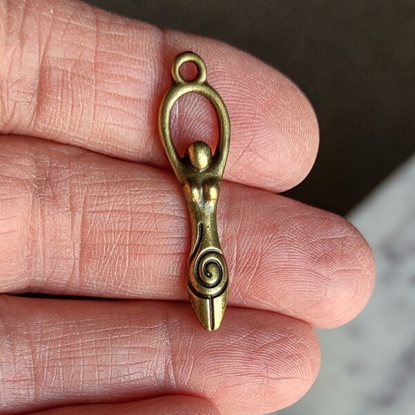 10 Wicca Goddess Charms in Bronze Tone - C3724
