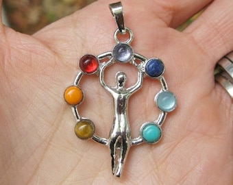 1 Chakra Charm / Pendant with stones - C2497