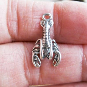 4 Lobster Charms in Silver Tone - C2618