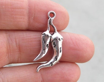 Food Charm Sterling Silver PS1409 Pepper Charm Chile Pepper Charm Chile Pepper Pendant