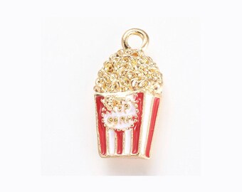 Movie Popcorn Box Charm Pendant Choker Necklace