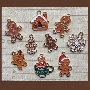 The Gingerbread Holiday Charm Collection with Gold Tone backing - C4270