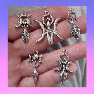 Small Goddess Charm Collection in Silver Tone - C4085