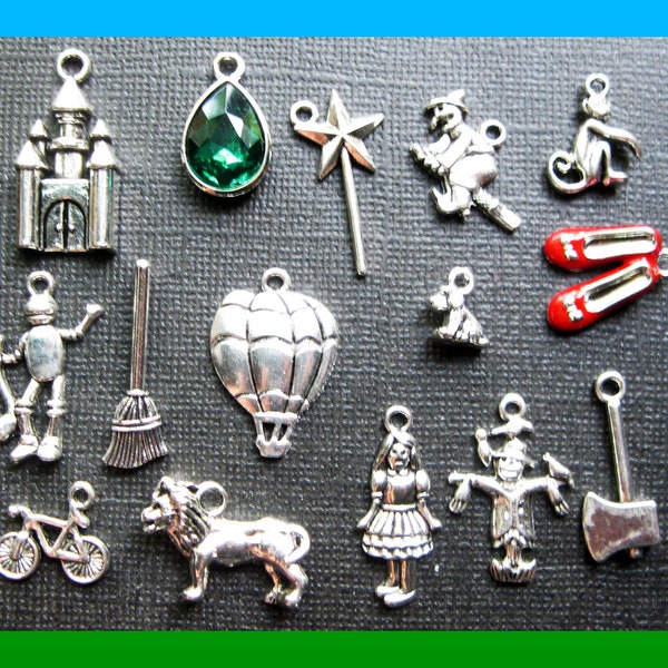 Wizard of Oz Charm Pendant Collection in Silver Tone - C2799