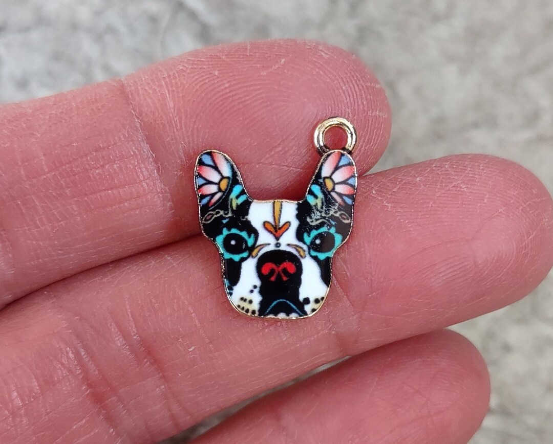 4 Colorful Dog Charms C3681 - Etsy