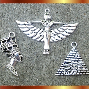 Egyptian Pendant Charm Collection in Silver Tone - C3475