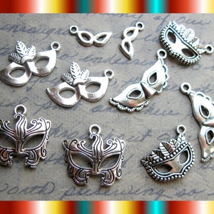 Mask Charm Collection in Silver Tone - C3529