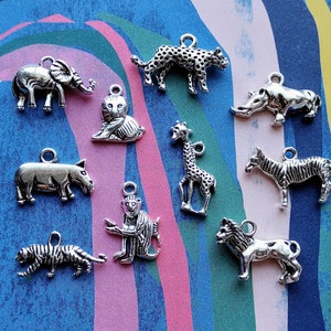 10 Animals of Africa Charm Pendant Collection - C3790