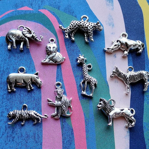 10 Animals of Africa Charm Pendant Collection - C3790