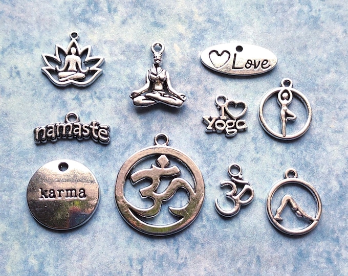 Yoga Charm Collection in Silver Tone - C3918