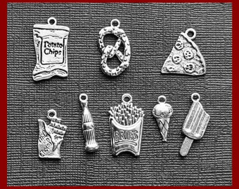 Junk Food Charm Collection in Silver Tone - C3831