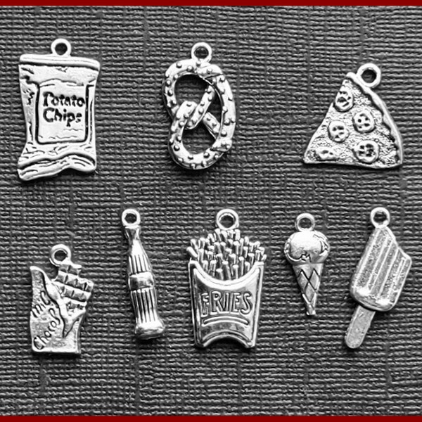 Junk Food Charm Collection in Silver Tone - C3831