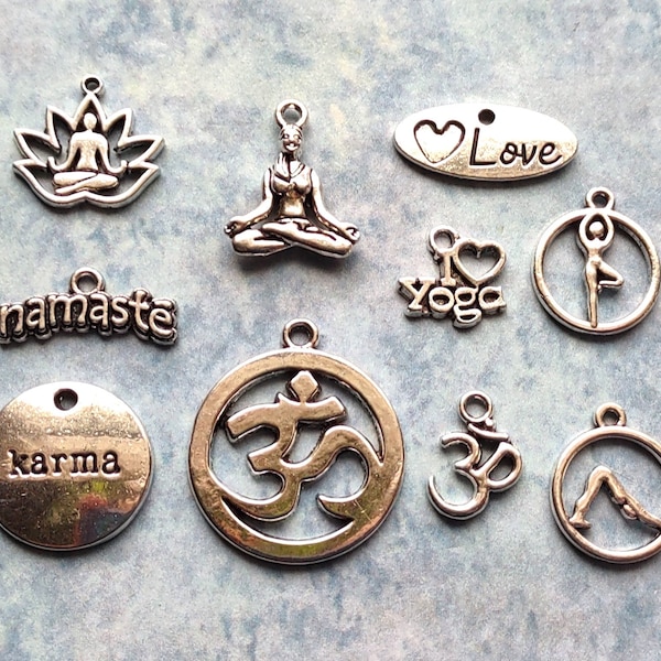 Yoga Charm Collection in Silver Tone - C3918