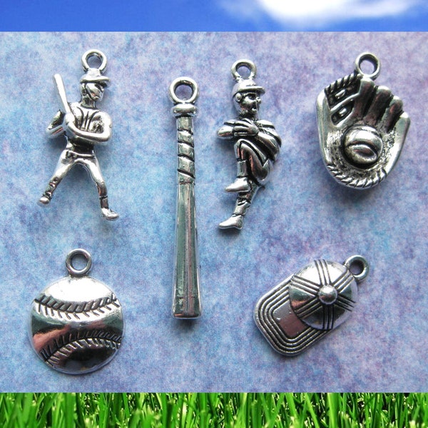 Baseball Charm Collection in Silver Tone - C2894