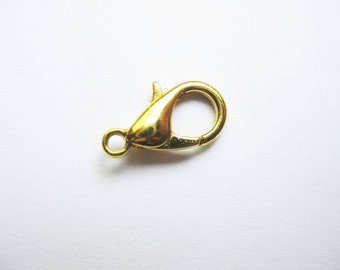 12 Lobster Clasps in Gold Tone - CL001
