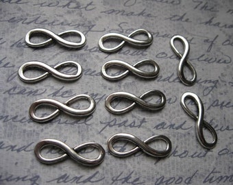 10 Infinity Symbol Charms in Silver Tone - C1473