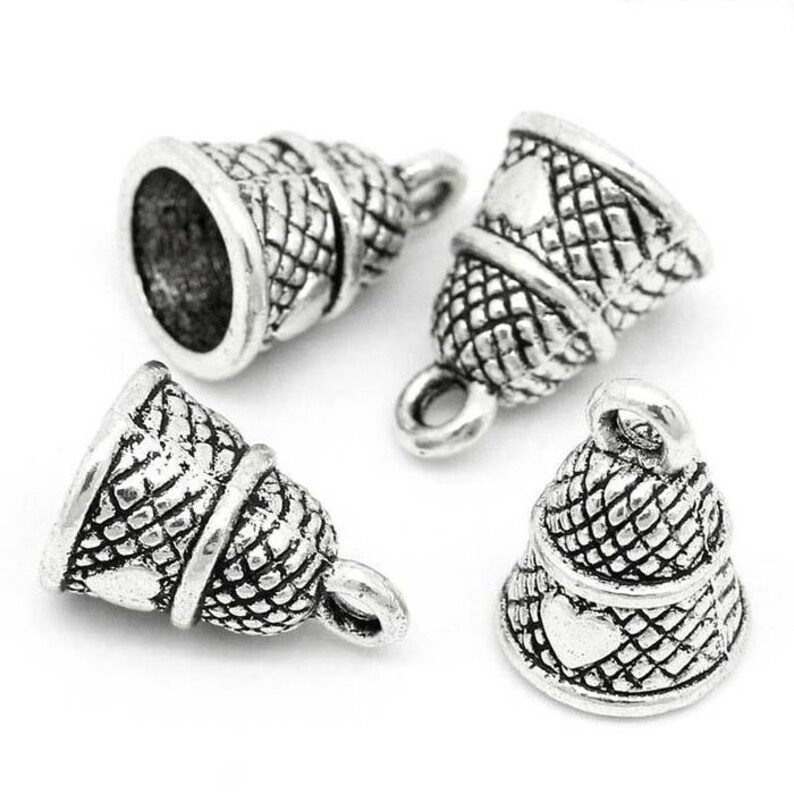10 Thimble Charms in Silver Tone C2286 Etsy