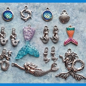 Mermaid Charm Collection in Silver Tone - C3893