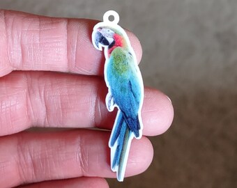 12 Parrot Charms Pendants in Acrylic - C3973