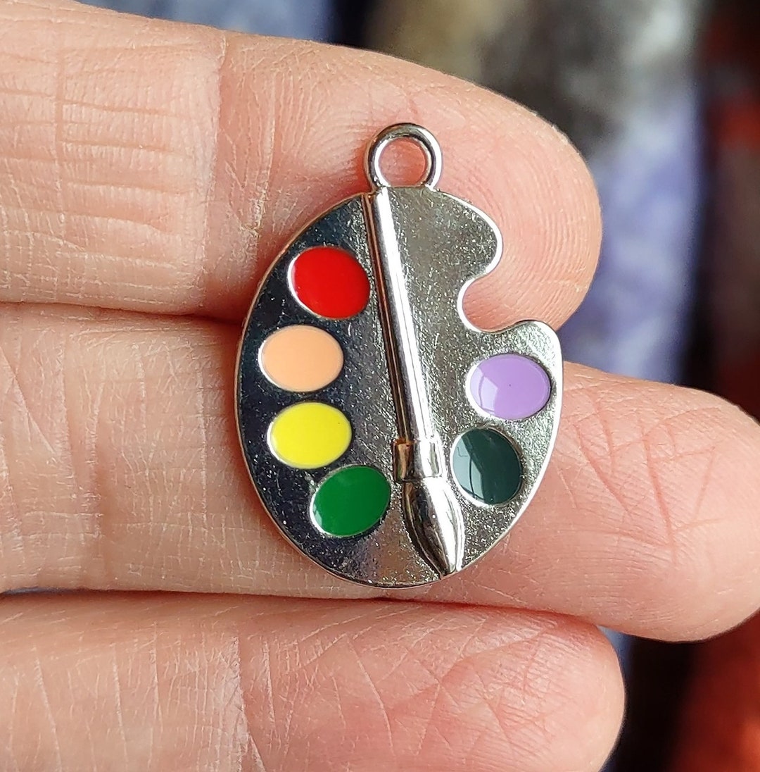 2 Artist Paint Palette Charms C3994 Etsy