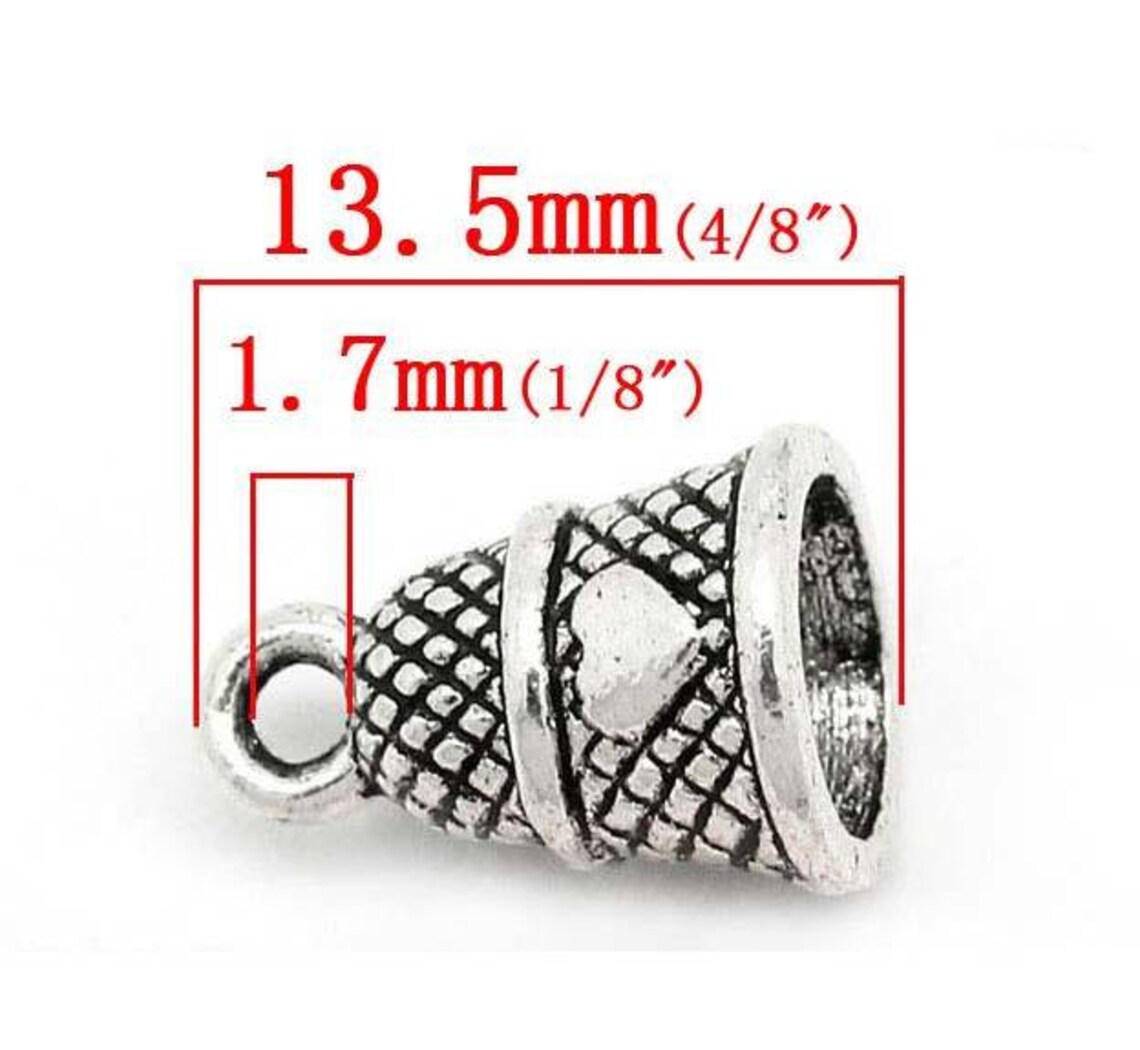10 Thimble Charms in Silver Tone C2286 Etsy