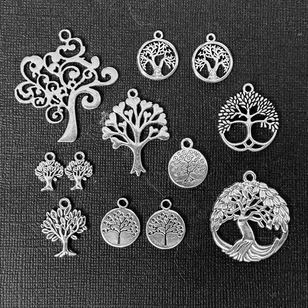 Tree Charm Collection in Silver Tone - C4073