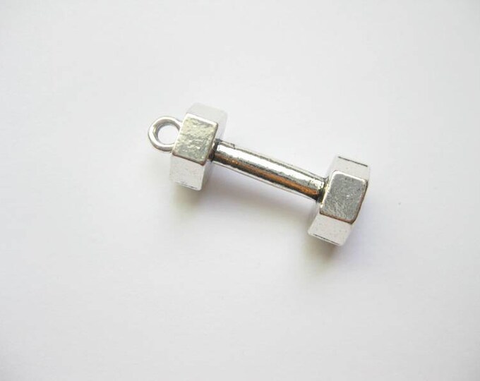 4 Barbell Charms in Silver Tone Weightlifting Exercise Etsy
