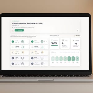 Habit Tracker Dashboard, Daily Routine Planner Web App, Goal Setting Plan, Productivity Tool, Simple Habit Log, No Spreadsheet Entry System