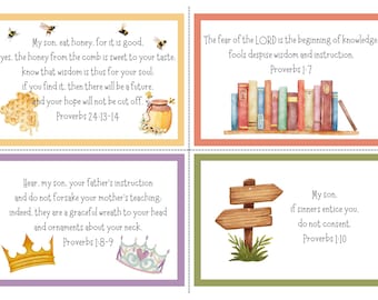 Proverbs for Kids Memory Verse Cards