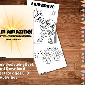 Printable Kids Affirmation Colouring Book – Positive Quotes & Animal Traits