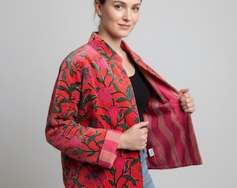 Boho Velvet Coat for Women | Floral Embroidery | Luxury Gift