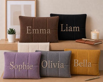 Laptoptasche mit individueller Namensstickerei, Laptoptasche aus Cord, personalisiertes Geschenk für sie, gesteppte Laptoptasche, Geburtstagsgeschenk, Geschenk für Kollegen