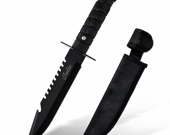 Personalisiertes Lagerfeuermesser, individuell graviertes Überlebensmesser, Campinggeschenk für ihn, taktisches Outdoormesser, Geschenk für Trauzeugen, Vatertagsgeschenk