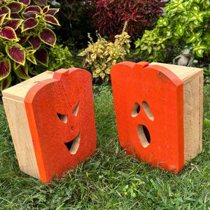 Handcrafted Rustic Wooden Pumpkin Lantern, Jack O Lantern, Halloween Decoration