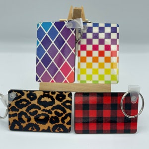 Double-sided, Full Sublimation MDF Key Chains on thick MDF (Medium Density Fiberboard)