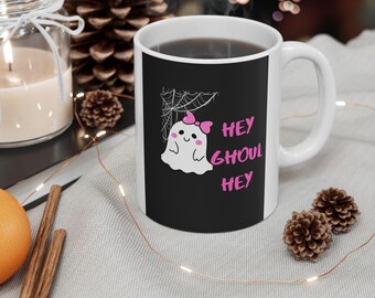 Funny Ghost Ceramic Mug, Spooky Halloween Coffee Cup