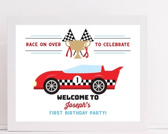Editable Race Car Sign, Race Car Birthday Party, Race Car Birthday, Race Car Party, Two fast birthday, Instant Download Editable