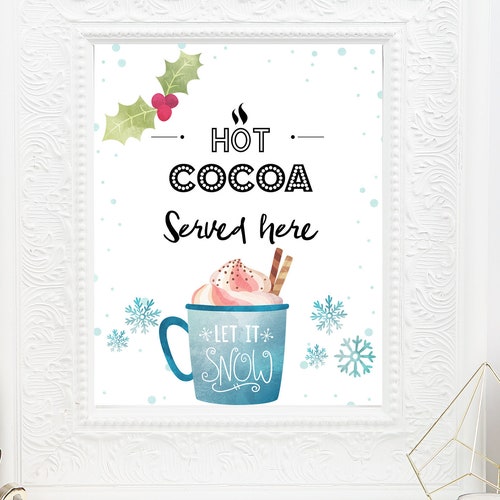 Hot Cocoa Bar Sign Printable Hot Chocolate Bar Table Sign Etsy