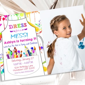 Art Party Invitation, Painting Party Invitation, Art Birthday Party Invitation, Art Themed Party, Paint Party Invites, Painting Party AP01