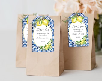 EDITIERBARE Lemon Favor Tags, Dankeschön Tags, Geschenkanhänger, druckbare Vorlage, EDITIERBARE Lemon Favor Tags, Zitrone Dankeschön Tags, Citrus Geschenkanhänger
