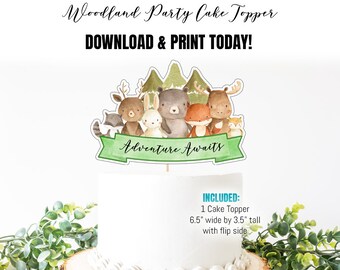 Wald Kuchen Topper, Waldtiere Kuchen Topper, Torten Deko, Waldtiere Tortenaufleger, Waldtiere Cake Topper, Waldtiere Tortenaufleger, Waldtiere Tortendeko, SOFORTIGER DOWNLOAD