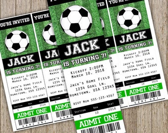 soccer invitation etsy