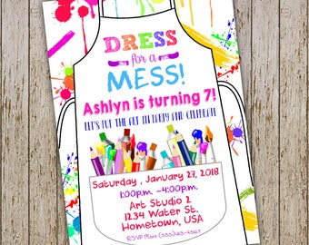 paint party invite etsy