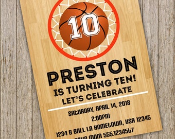 basketball party invitations etsy